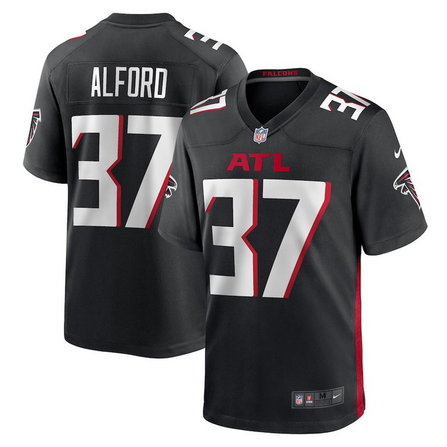 mens nike dee alford black atlanta falcons player game jersey